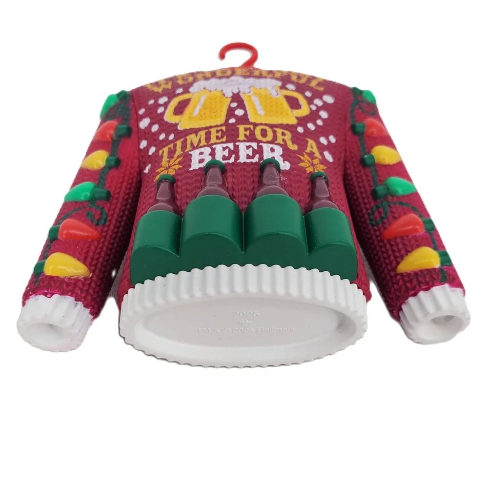 Hallmark Keepsake 2025 Christmas Cheers Ugly Sweater Beer Ornament Matt Johnson